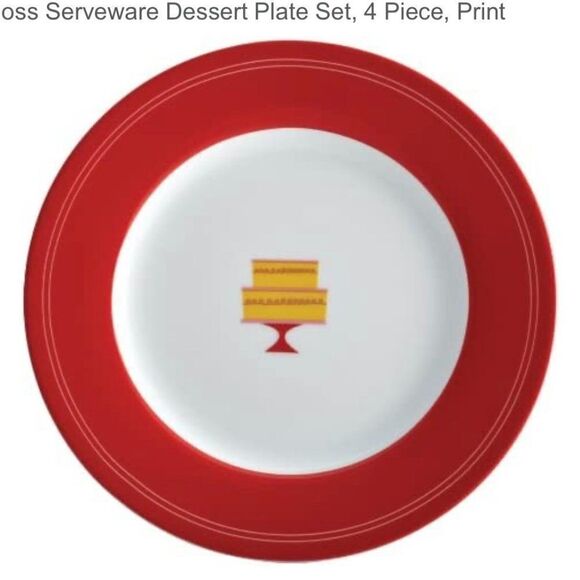 Cake Boss Serveware Dessert Plate Set, 4 Piece, Print - Picture 3 of 6